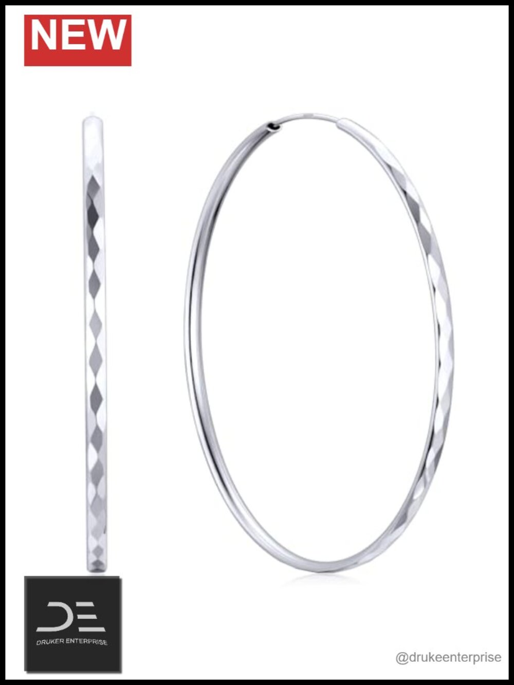 Sterling Silver Hoop Earrings for Women - 14K Gold Plated Hypoallergenic